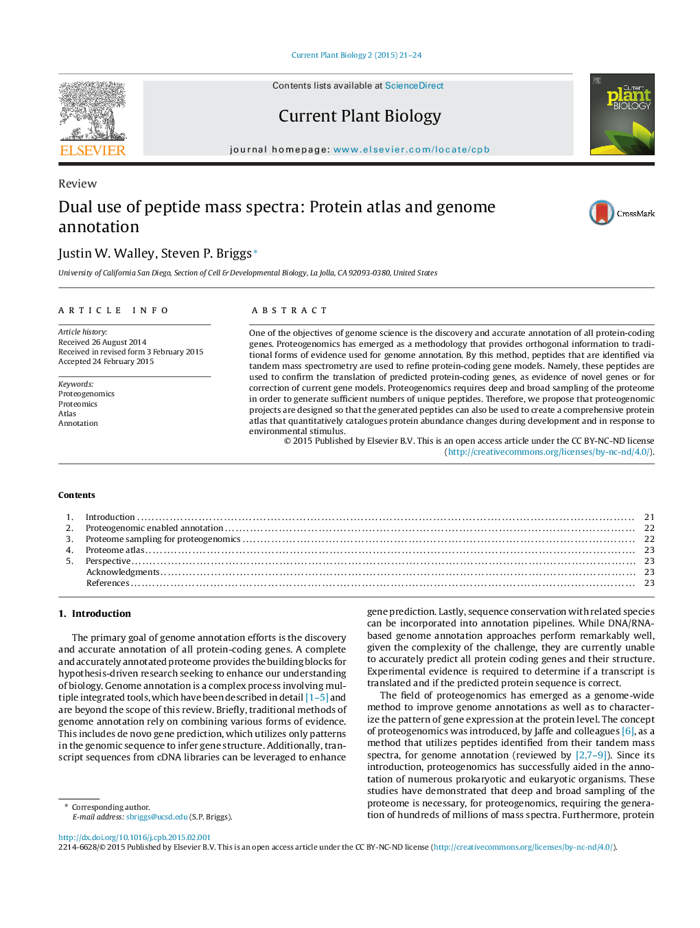 Dual use of peptide mass spectra: Protein atlas and genome annotation