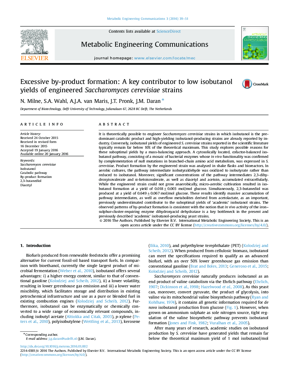 Excessive by-product formation: A key contributor to low isobutanol yields of engineered Saccharomyces cerevisiae strains