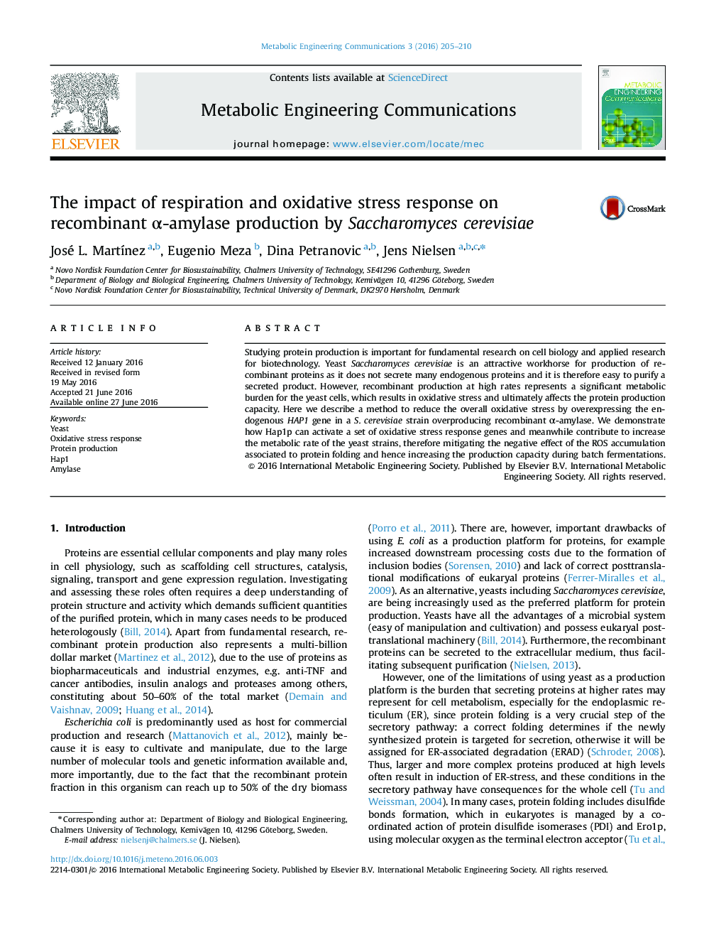 The impact of respiration and oxidative stress response on recombinant α-amylase production by Saccharomyces cerevisiae