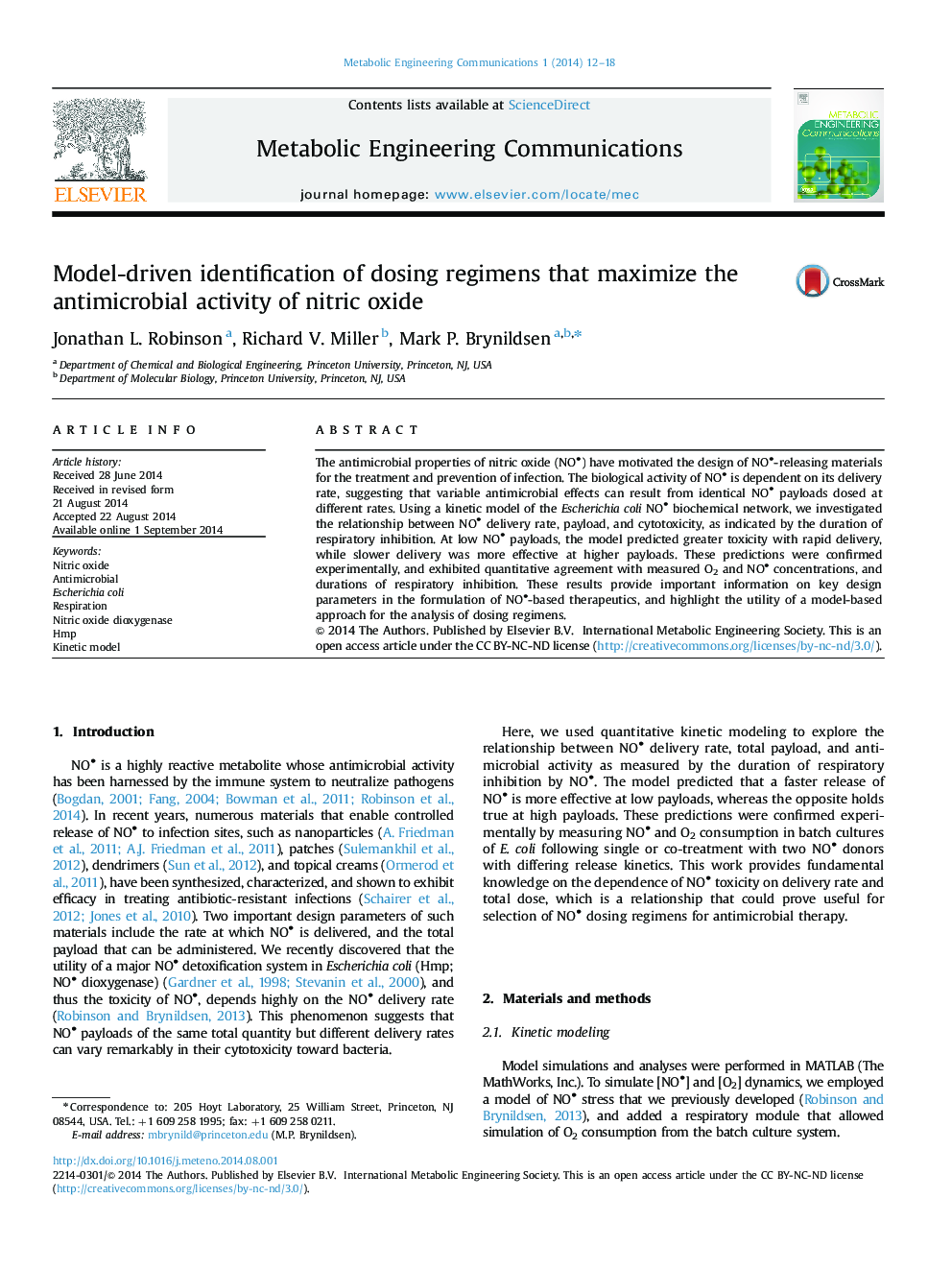 Model-driven identification of dosing regimens that maximize the antimicrobial activity of nitric oxide