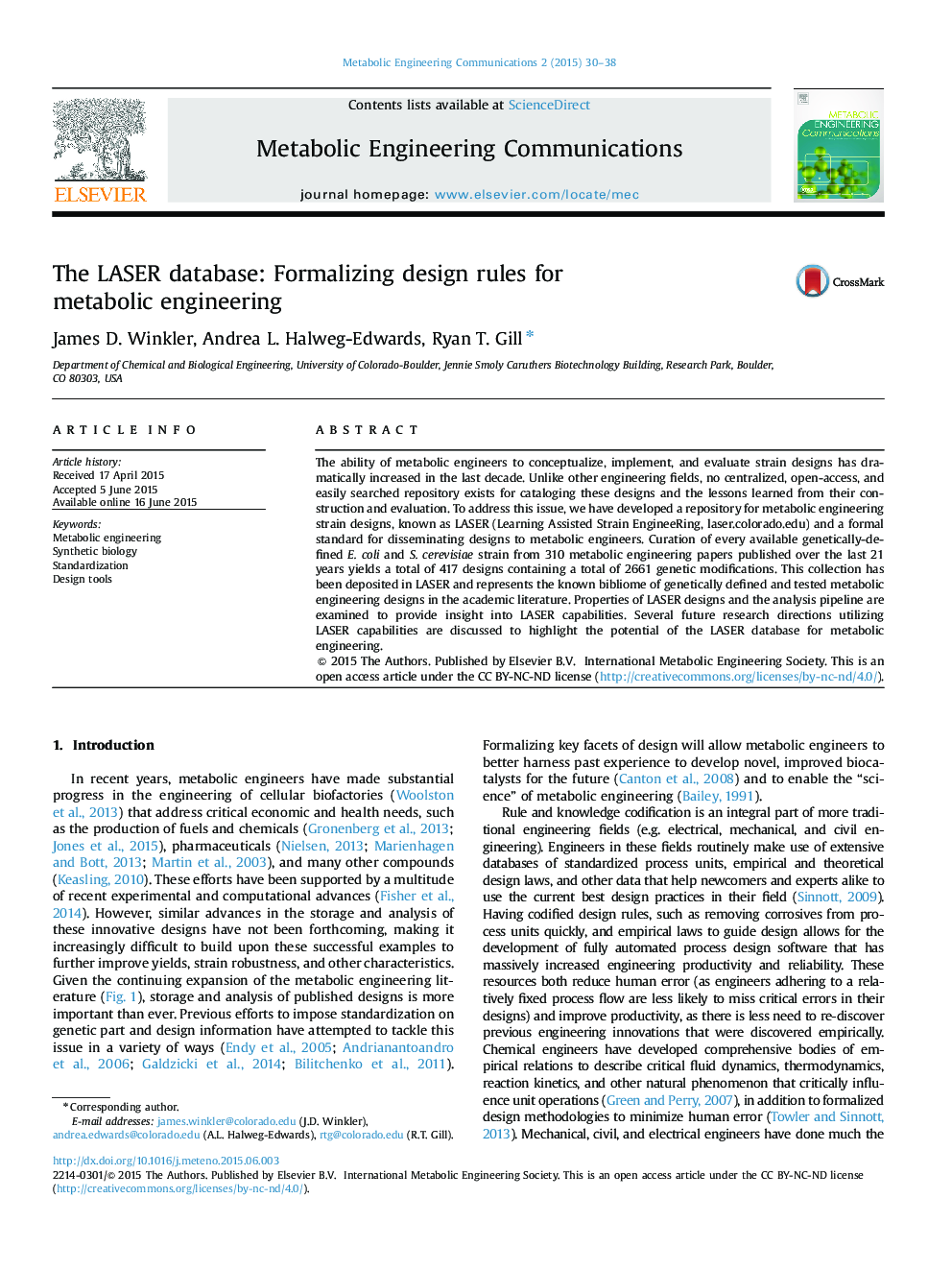 The LASER database: Formalizing design rules for metabolic engineering