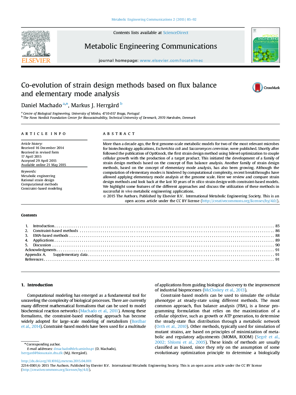 Co-evolution of strain design methods based on flux balance and elementary mode analysis