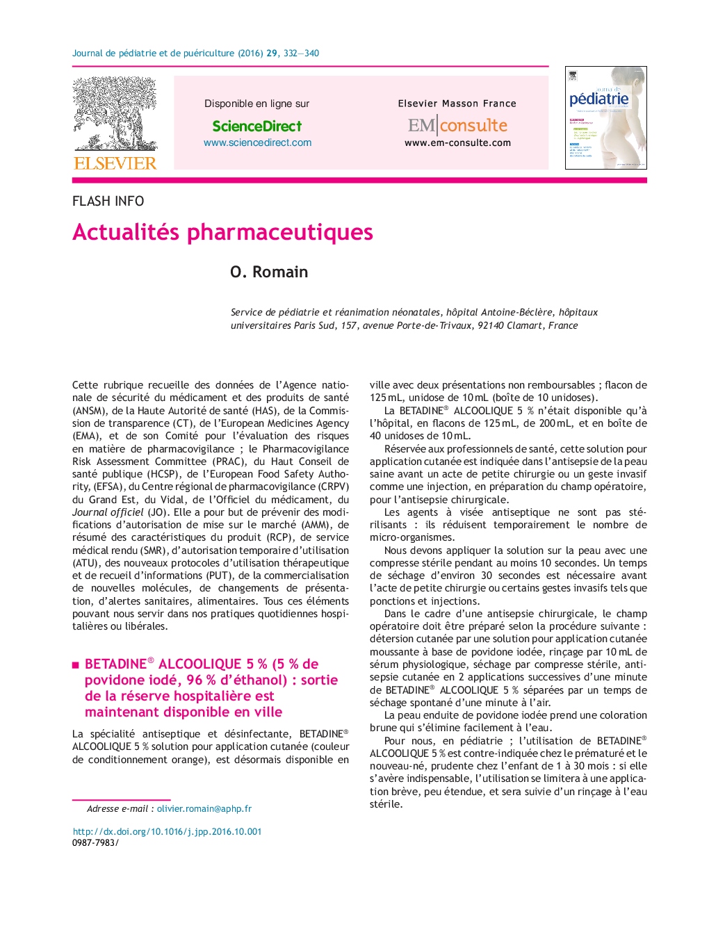 Actualités pharmaceutiques