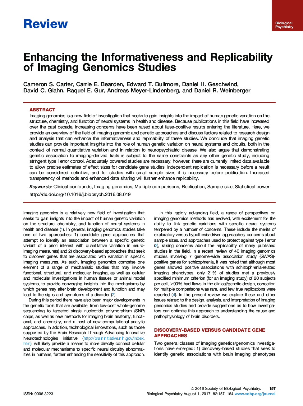 ReviewEnhancing the Informativeness and Replicability of Imaging Genomics Studies