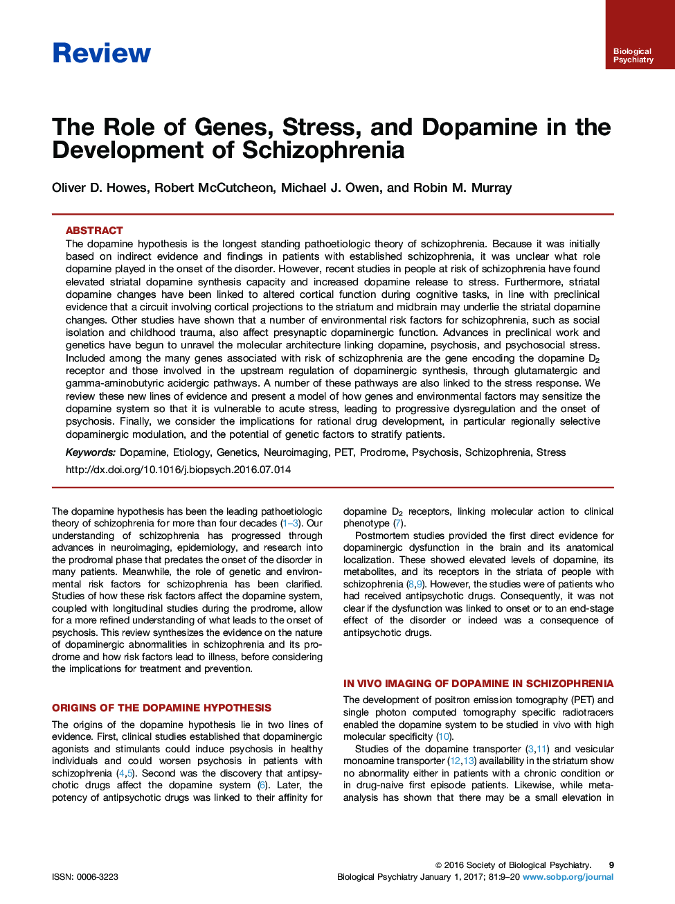 بررسی نقش ژن ها، استرس و دوپامین در توسعه اسکیزوفرنیا 