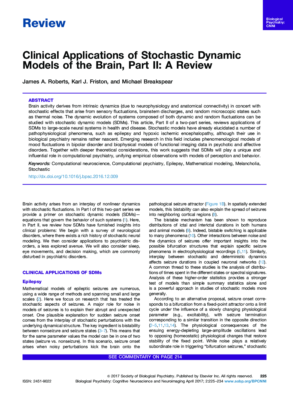 استفاده از مدل های پویا تصادفی مغز، قسمت دوم: یک مرور 