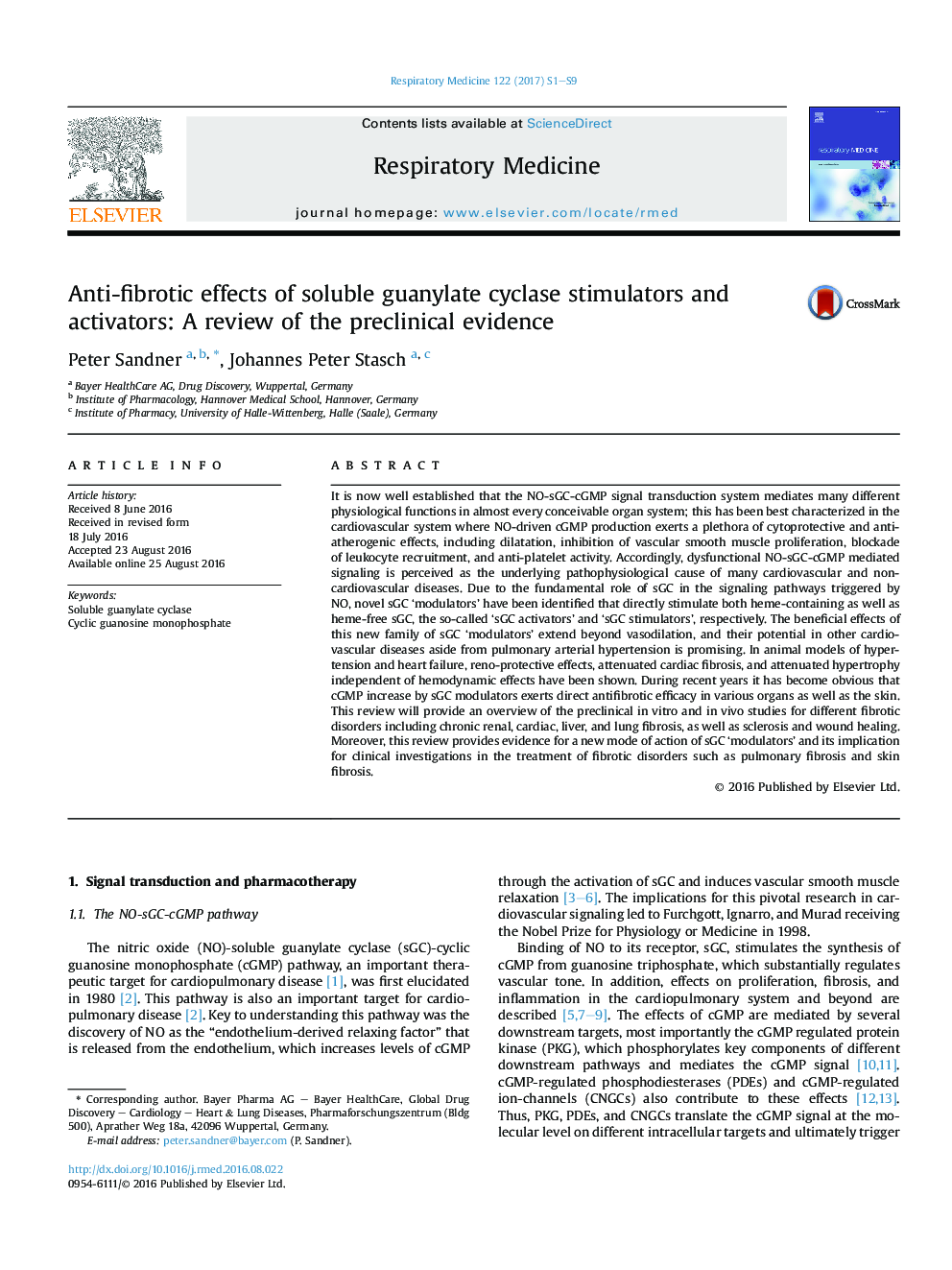اثرات ضد فیبروتیک محرک ها و فعال کننده های سیکلاز گوانیلات محلول: بررسی شواهد پیشین 
