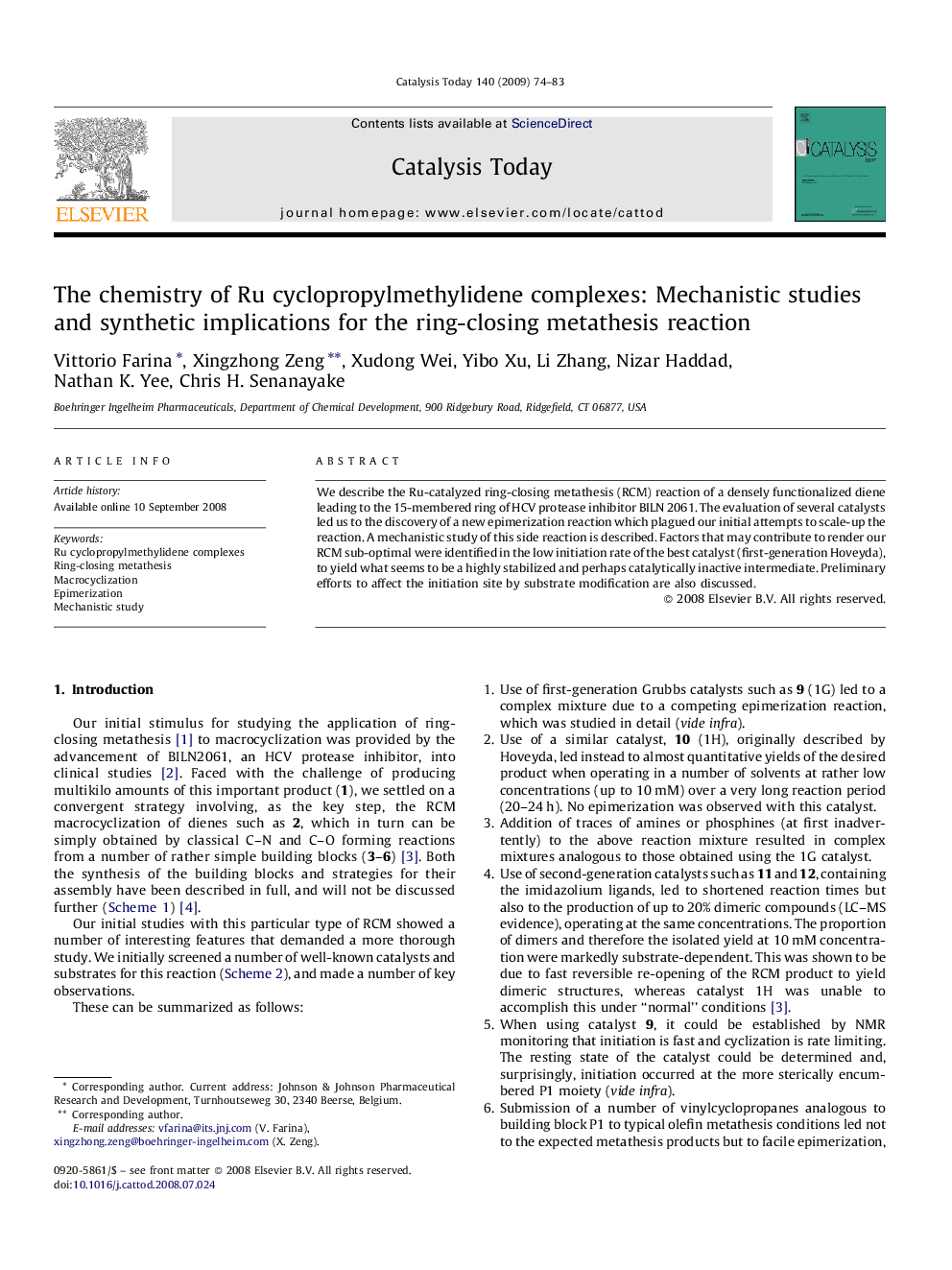 The chemistry of Ru cyclopropylmethylidene complexes: Mechanistic studies and synthetic implications for the ring-closing metathesis reaction