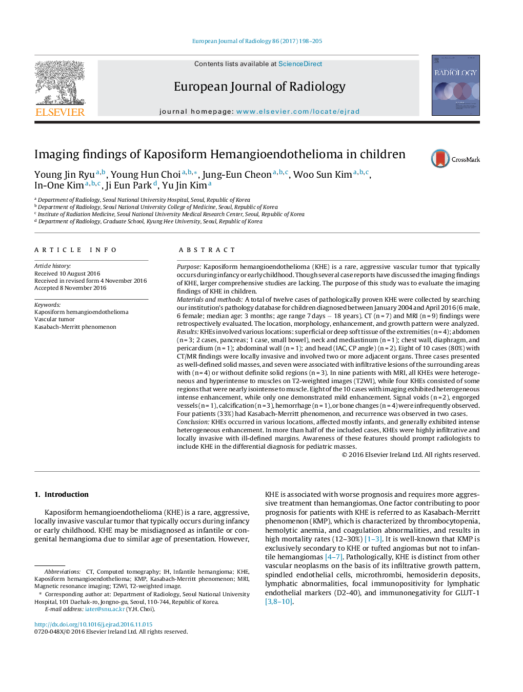 Imaging findings of Kaposiform Hemangioendothelioma in children