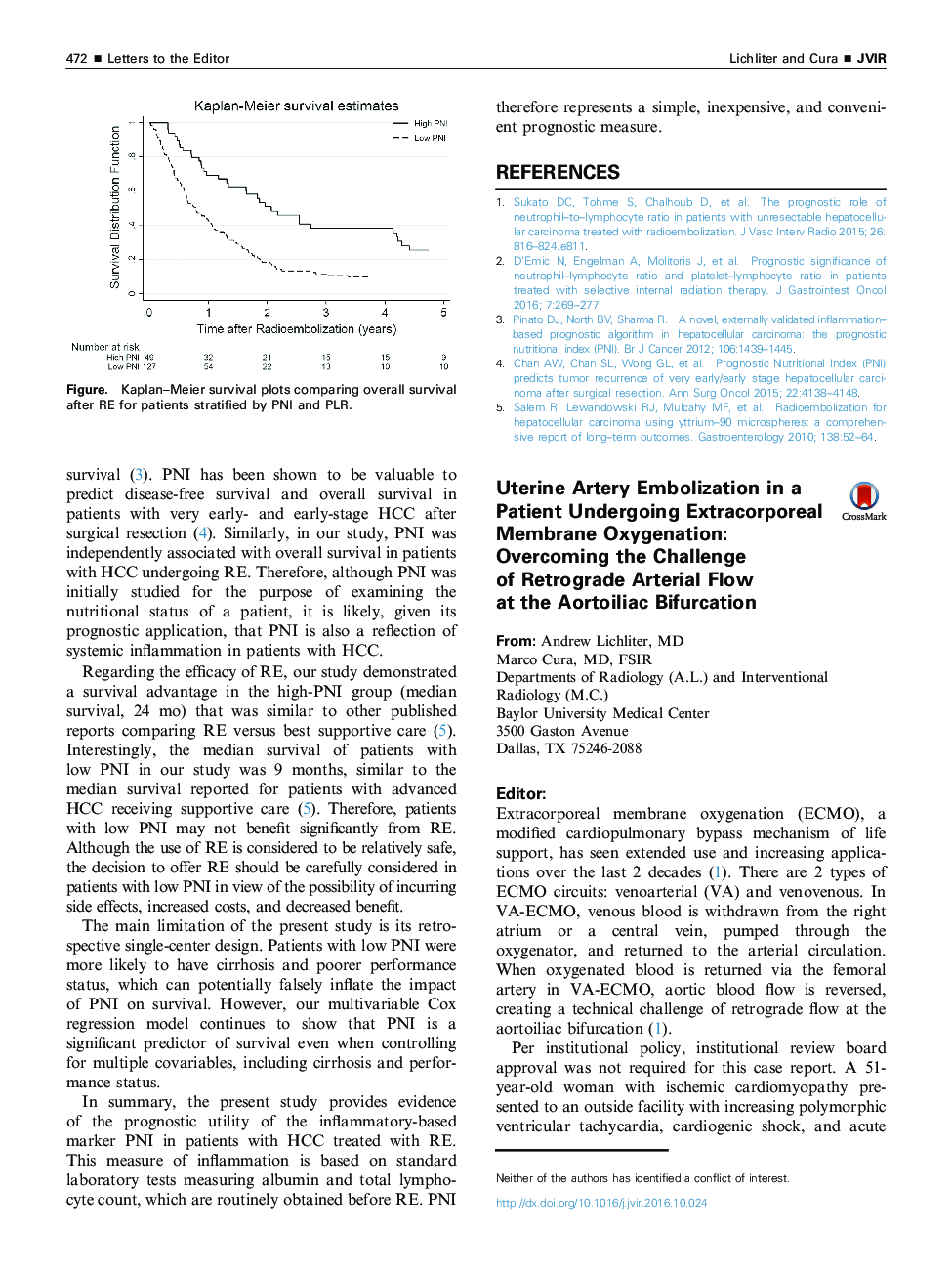 Uterine Artery Embolization in a Patient Undergoing Extracorporeal Membrane Oxygenation: Overcoming the Challenge of Retrograde Arterial Flow at the Aortoiliac Bifurcation