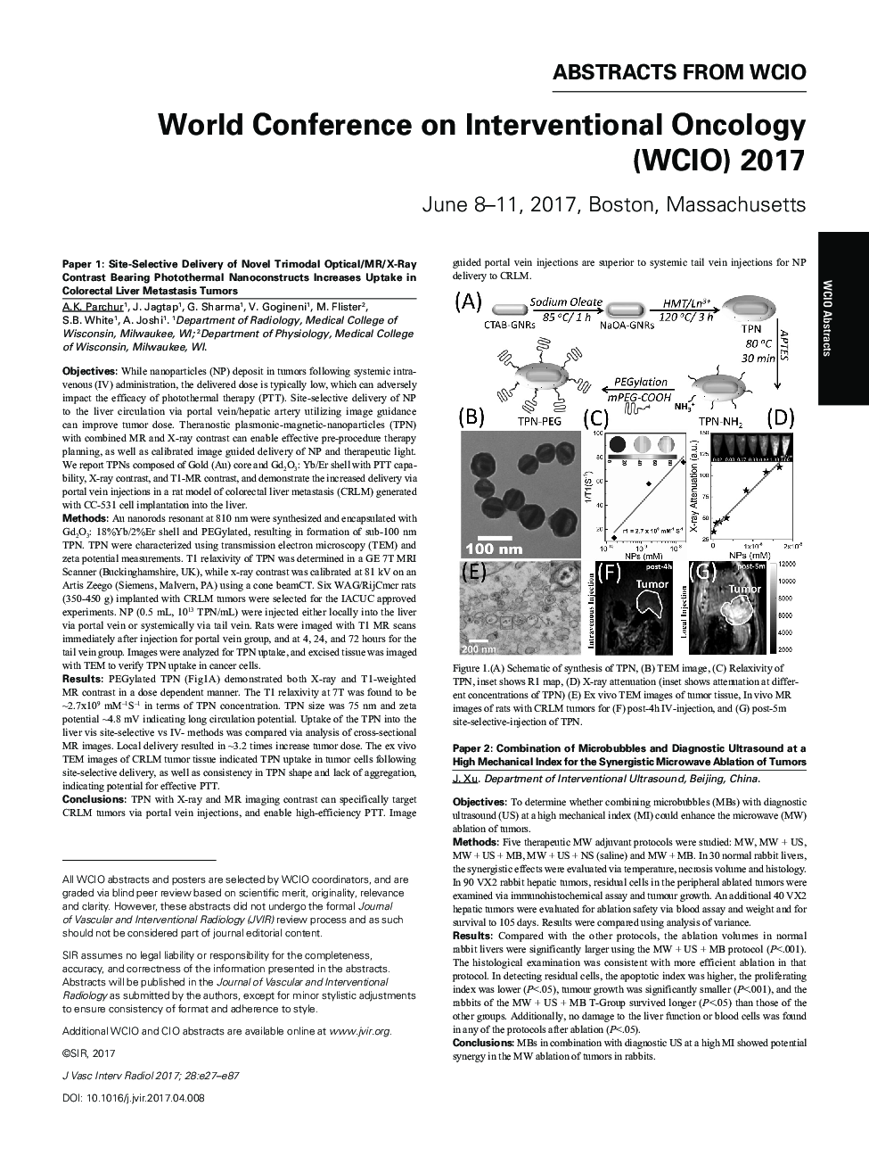 Abstracts from the World Conference on Interventional Oncology (WCIO) 2017
