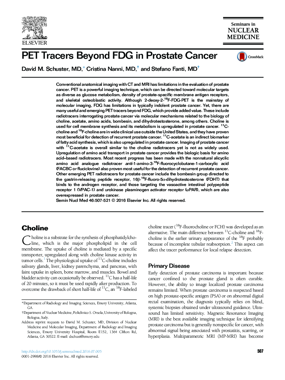 PET Tracers Beyond FDG in Prostate Cancer