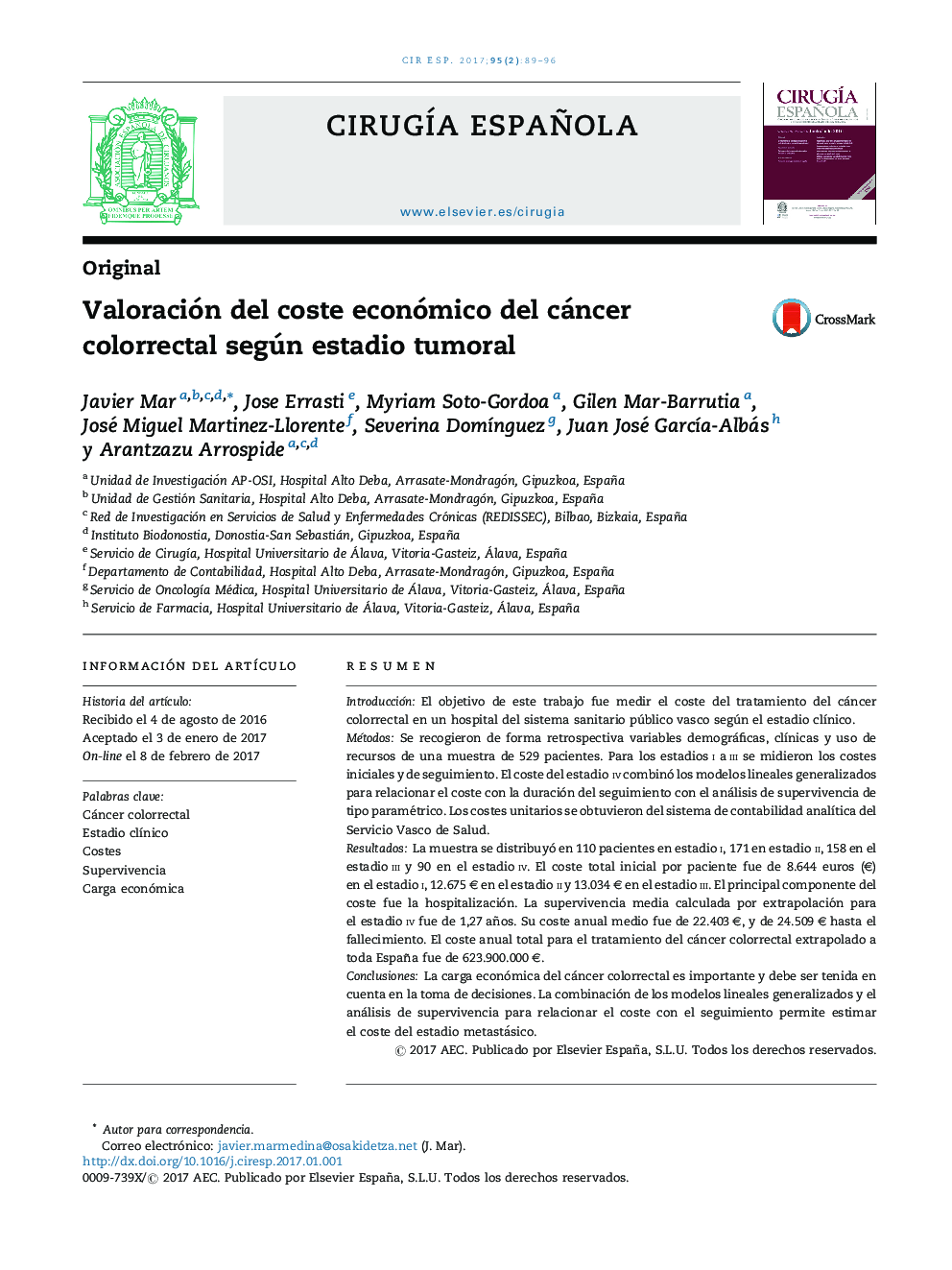 ارزیابی هزینه اقتصادی سرطان کولورکتال بر اساس مرحله تومور 