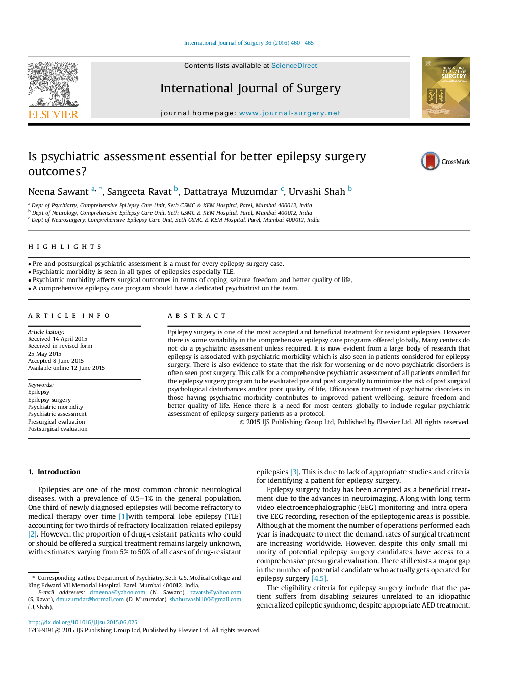 Is psychiatric assessment essential for better epilepsy surgery outcomes?