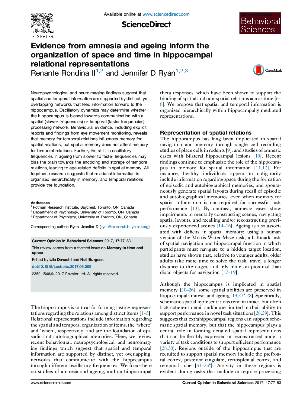Evidence from amnesia and ageing inform the organization of space and time in hippocampal relational representations