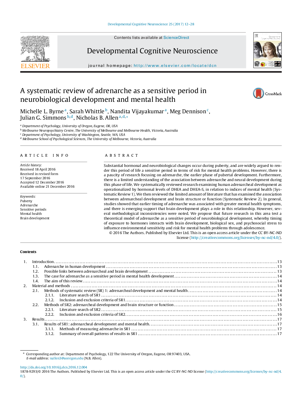 A systematic review of adrenarche as a sensitive period in neurobiological development and mental health