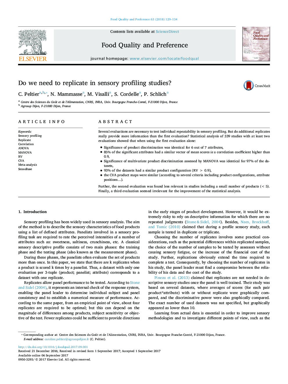 Do we need to replicate in sensory profiling studies?