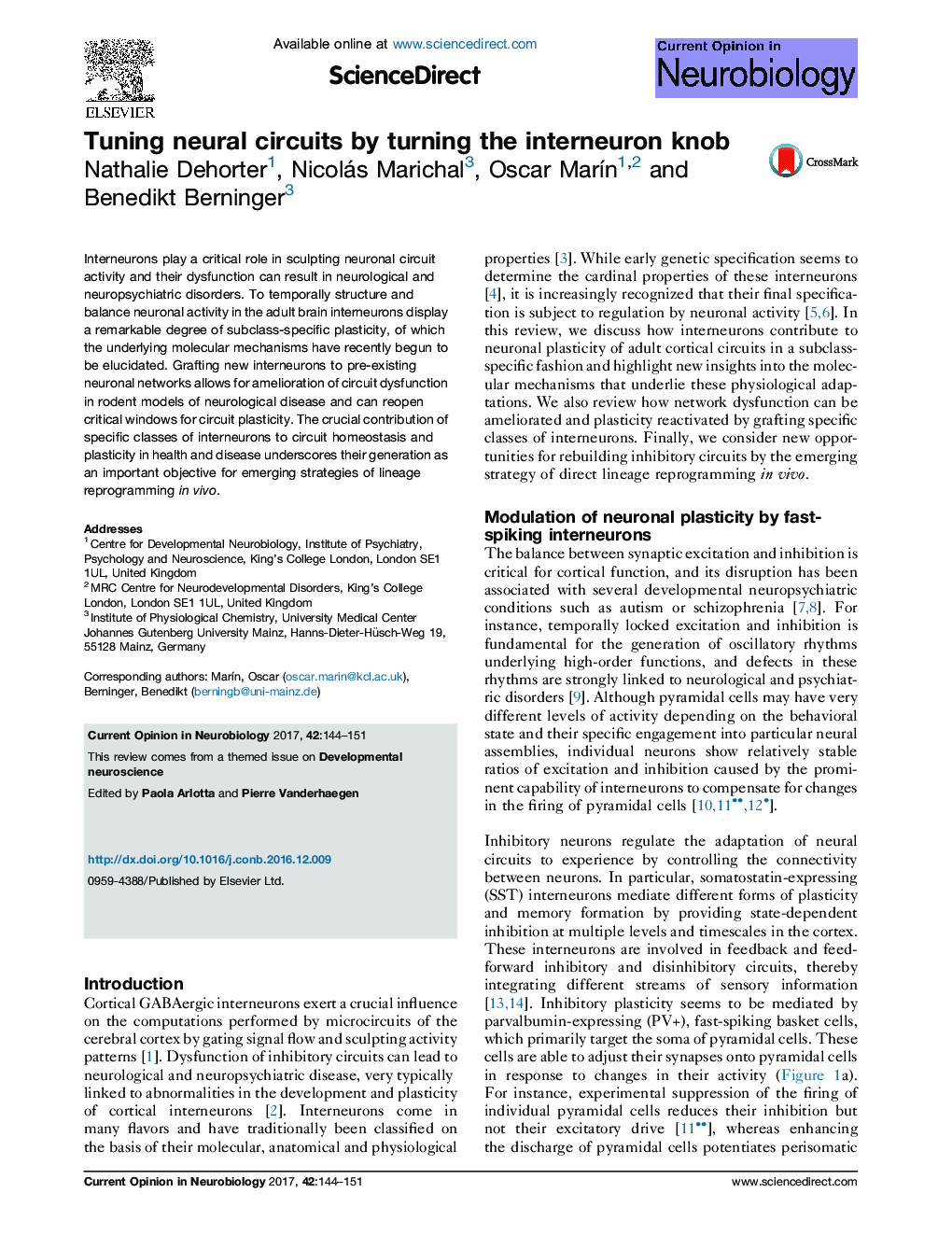 Tuning neural circuits by turning the interneuron knob