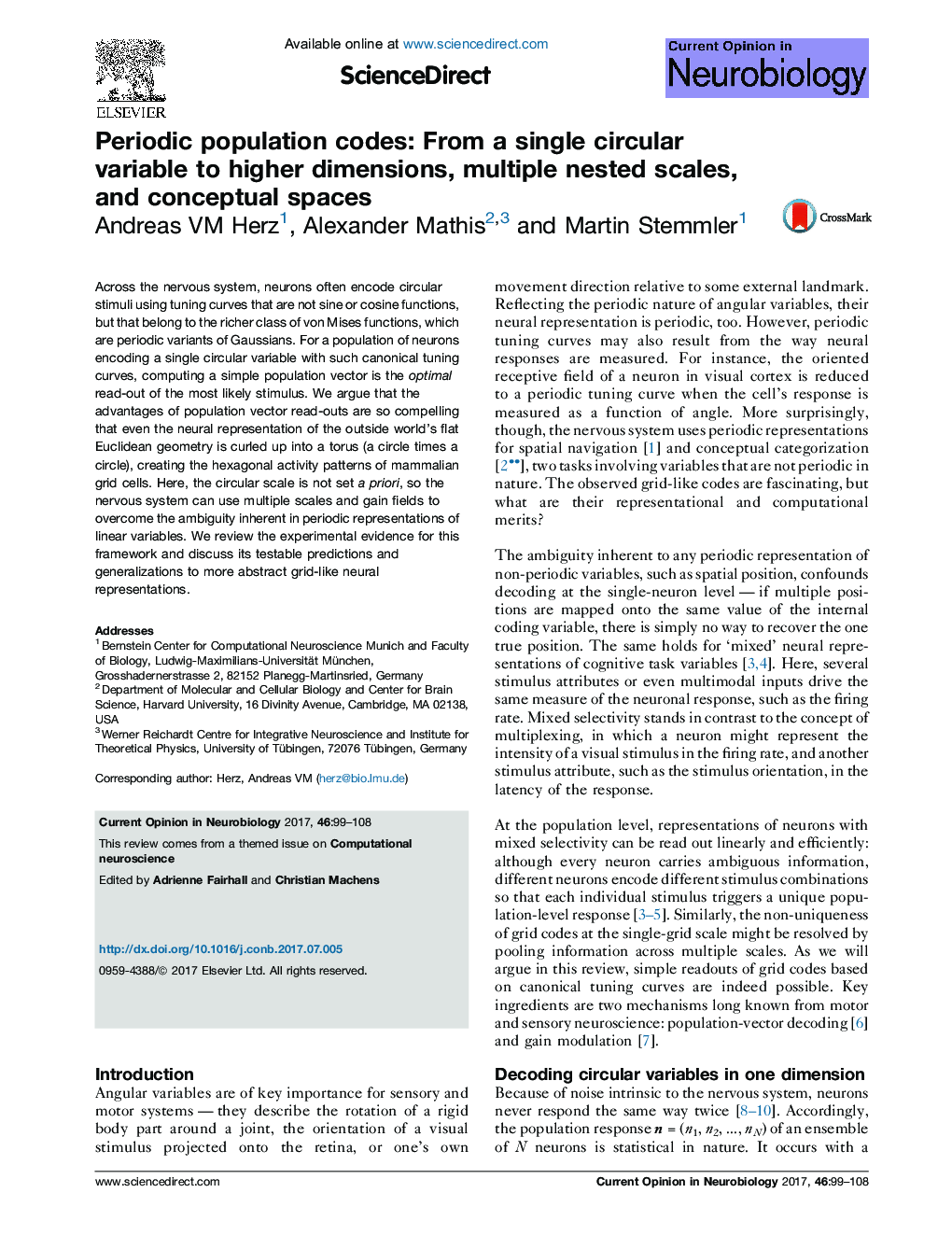 Periodic population codes: From a single circular variable to higher dimensions, multiple nested scales, and conceptual spaces