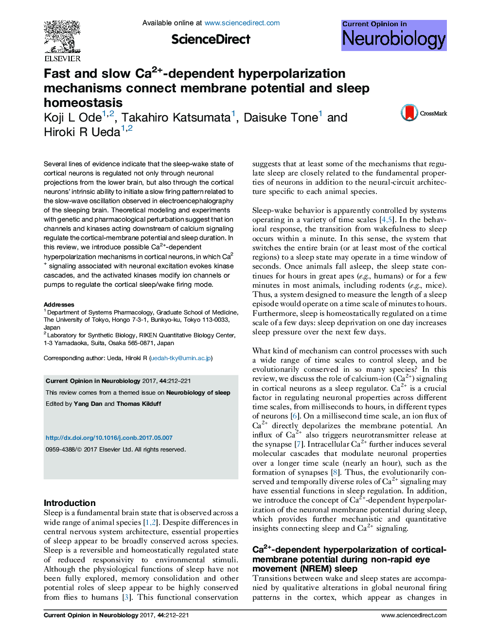 Fast and slow Ca2+-dependent hyperpolarization mechanisms connect membrane potential and sleep homeostasis