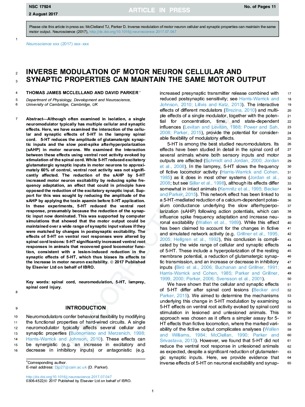 Inverse modulation of motor neuron cellular and synaptic properties can maintain the same motor output