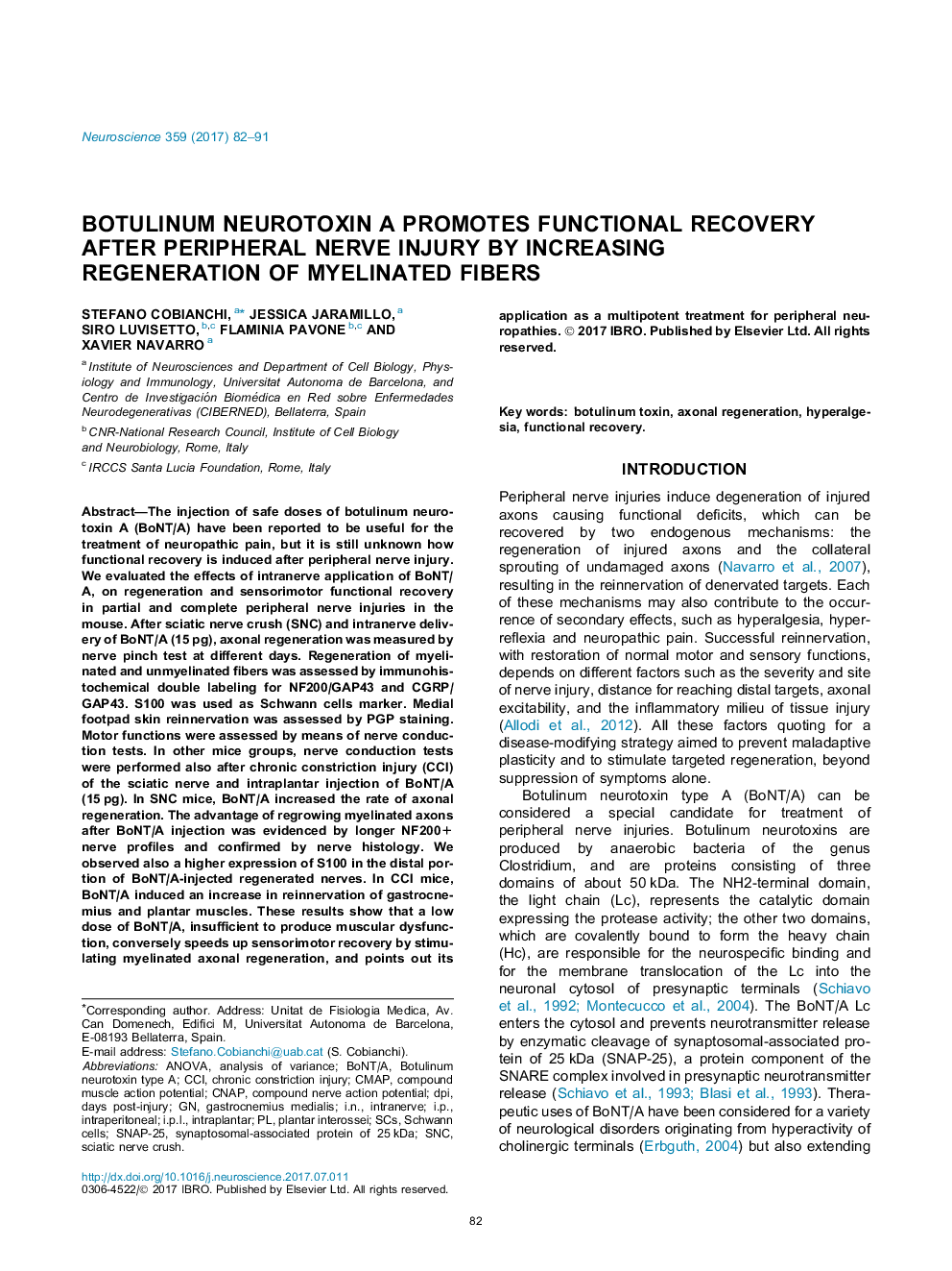 Botulinum neurotoxin A promotes functional recovery after peripheral nerve injury by increasing regeneration of myelinated fibers