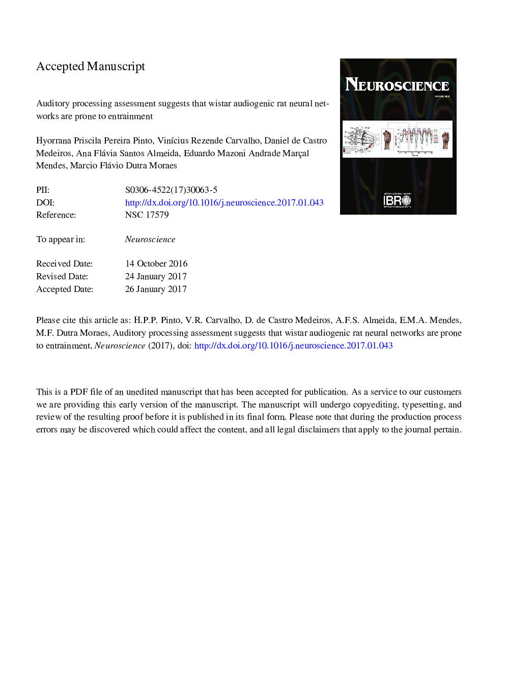 Auditory processing assessment suggests that Wistar audiogenic rat neural networks are prone to entrainment