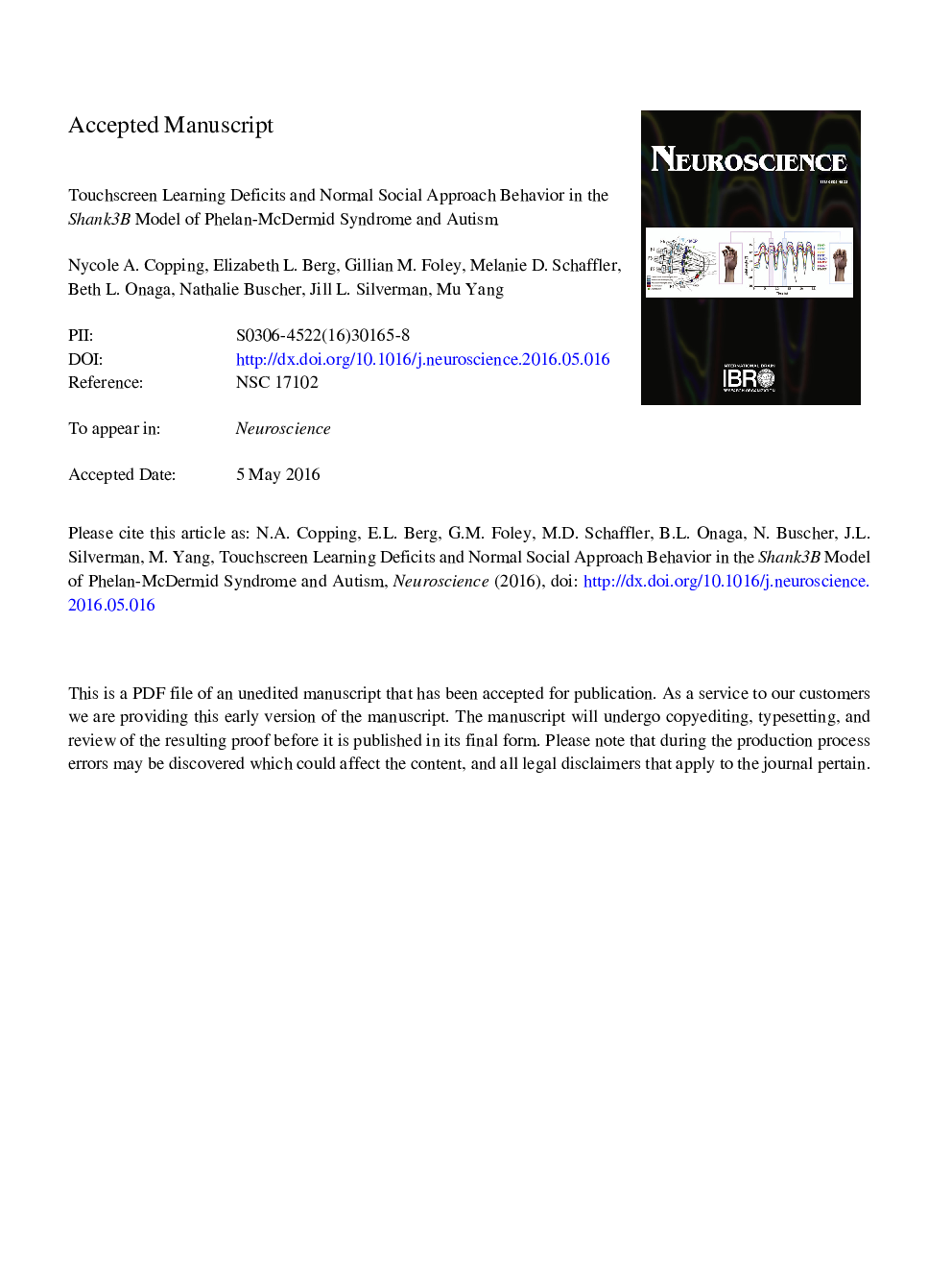 Touchscreen learning deficits and normal social approach behavior in the Shank3B model of Phelan-McDermid Syndrome and autism