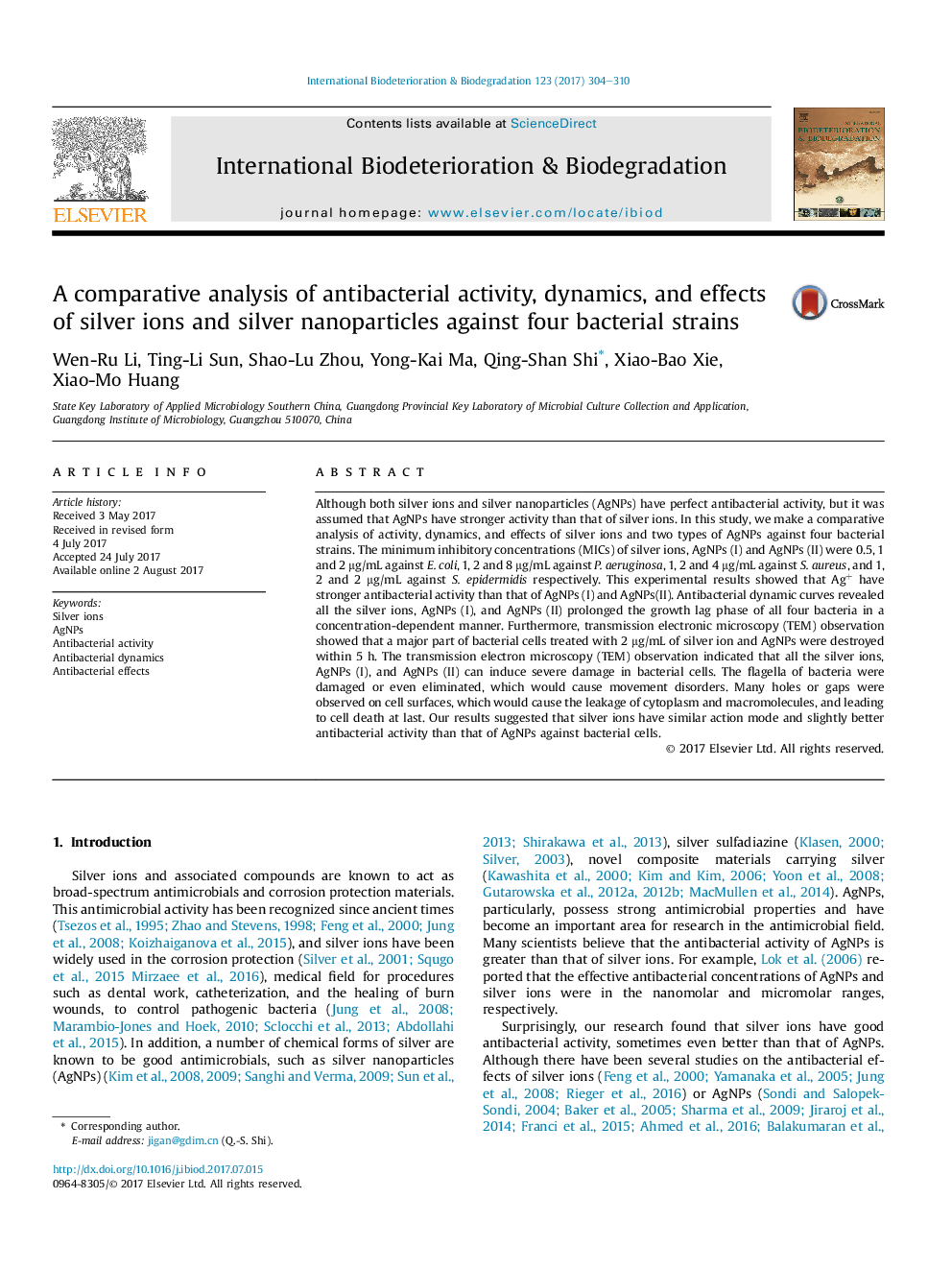 A comparative analysis of antibacterial activity, dynamics, and effects of silver ions and silver nanoparticles against four bacterial strains