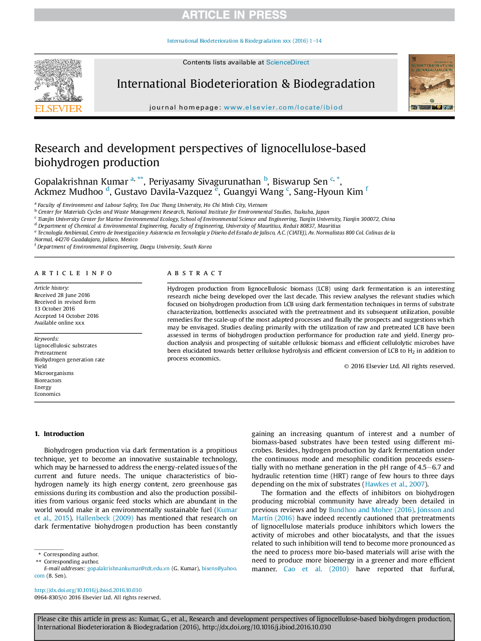 Research and development perspectives of lignocellulose-based biohydrogen production