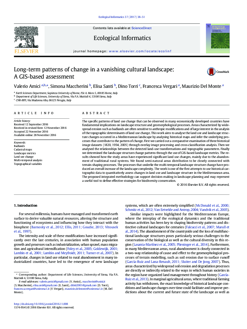 Long-term patterns of change in a vanishing cultural landscape: A GIS-based assessment