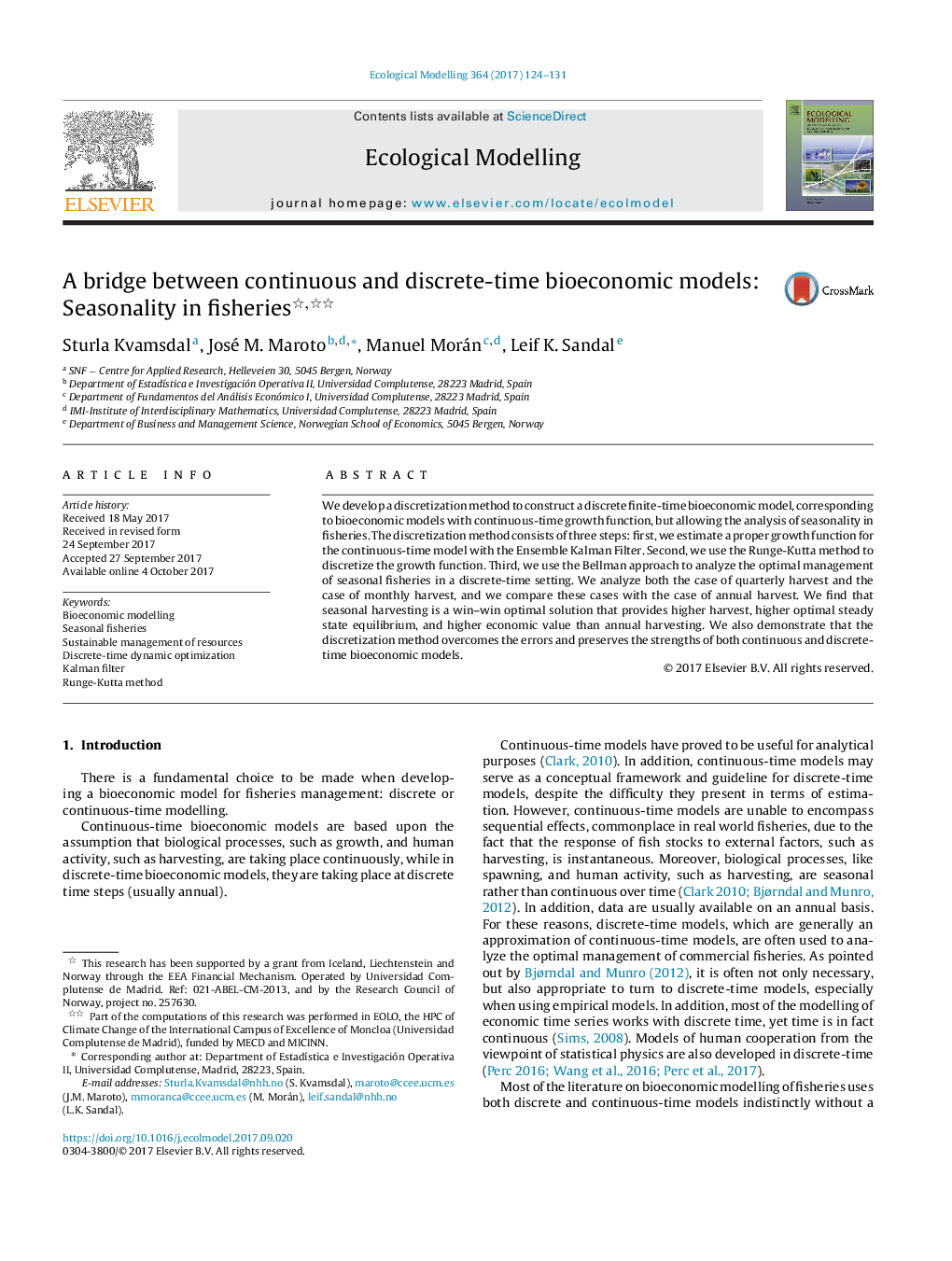 A bridge between continuous and discrete-time bioeconomic models: Seasonality in fisheries