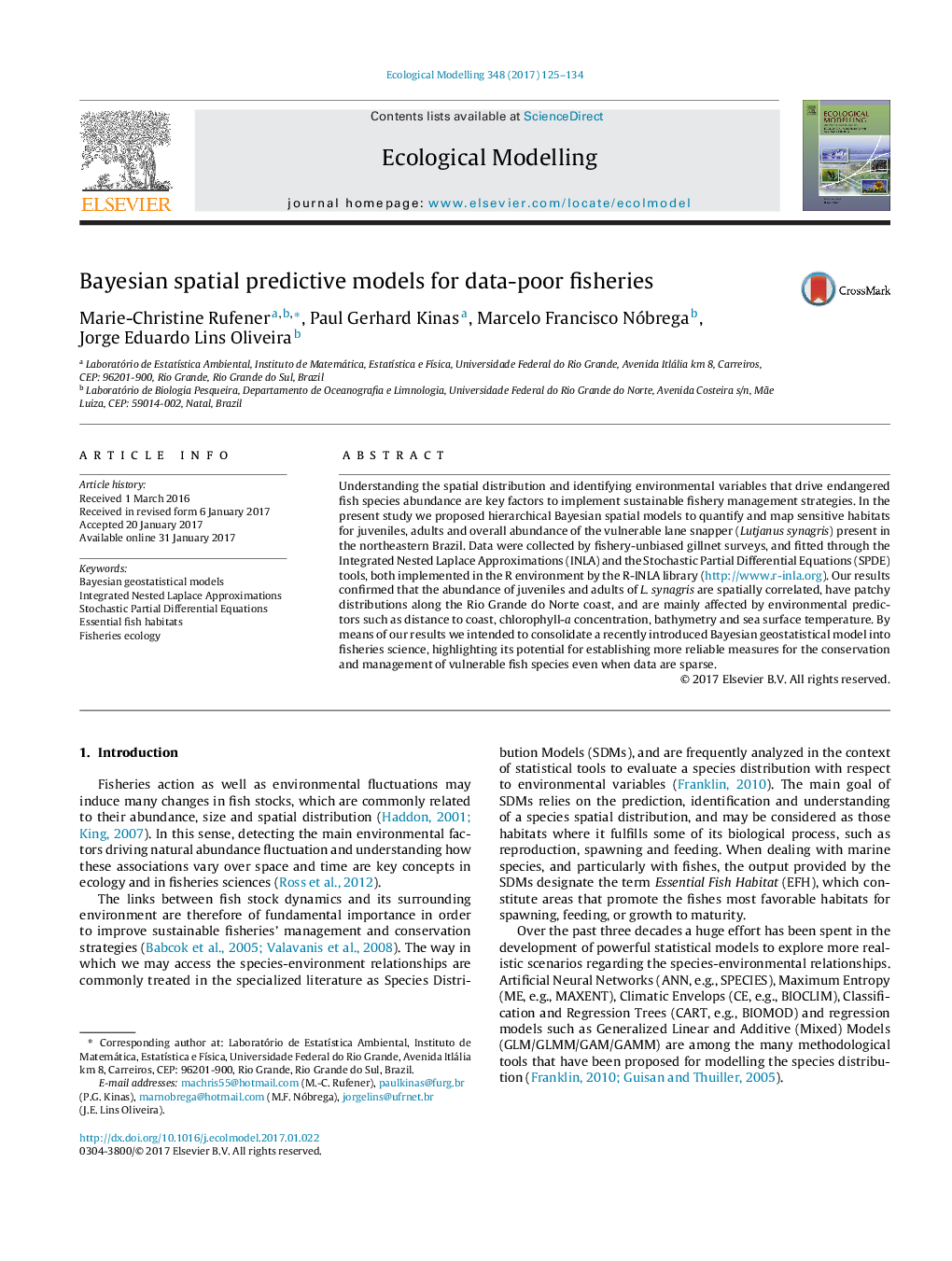 Bayesian spatial predictive models for data-poor fisheries