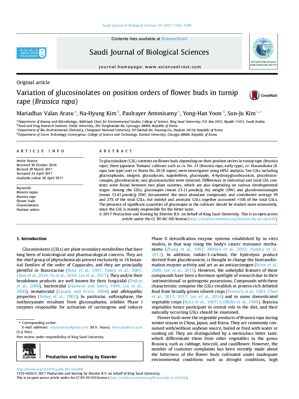 Original articleVariation of glucosinolates on position orders of flower buds in turnip rape (Brassica rapa)