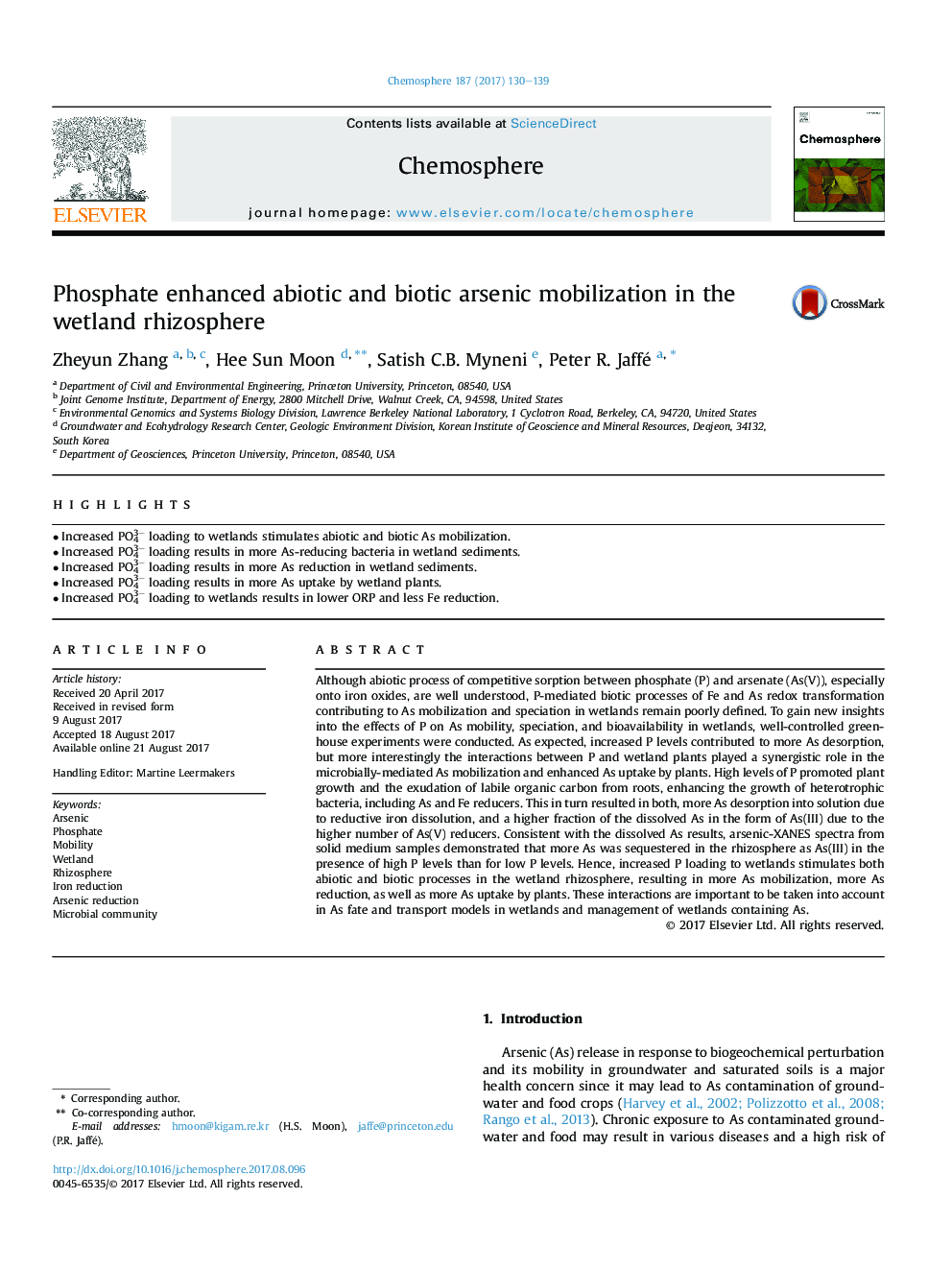 Phosphate enhanced abiotic and biotic arsenic mobilization in the wetland rhizosphere