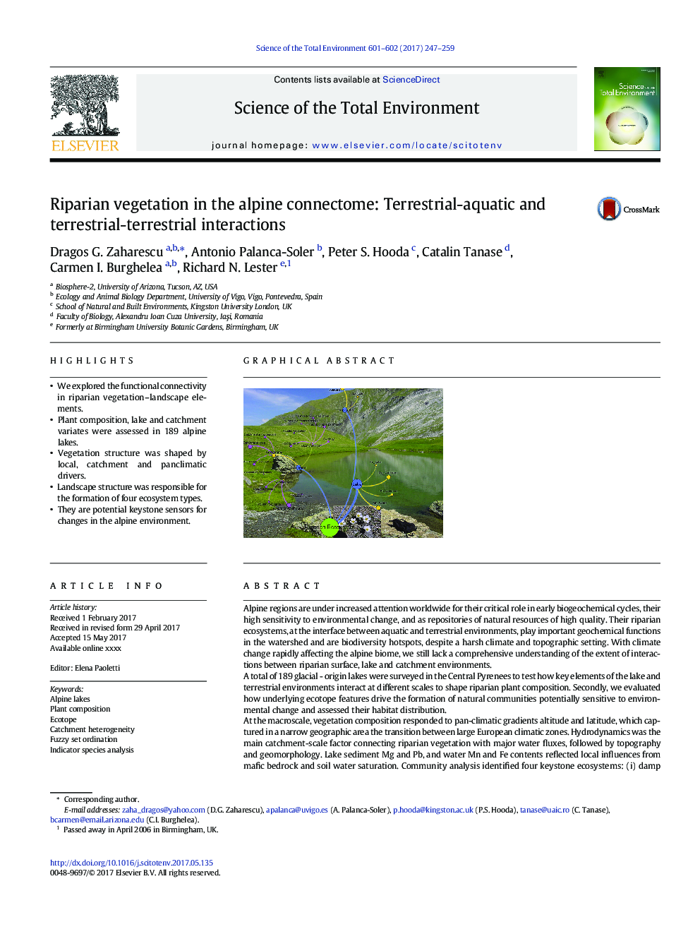 پوشش گیاهی در جزیره آلپاین: تعاملات دریایی-آبزی و زمینی-زمینی 