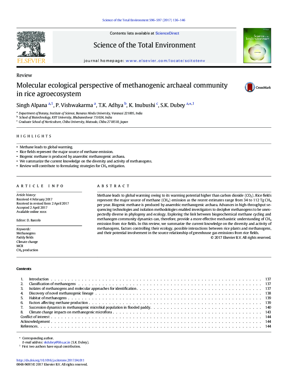 Molecular ecological perspective of methanogenic archaeal community in rice agroecosystem