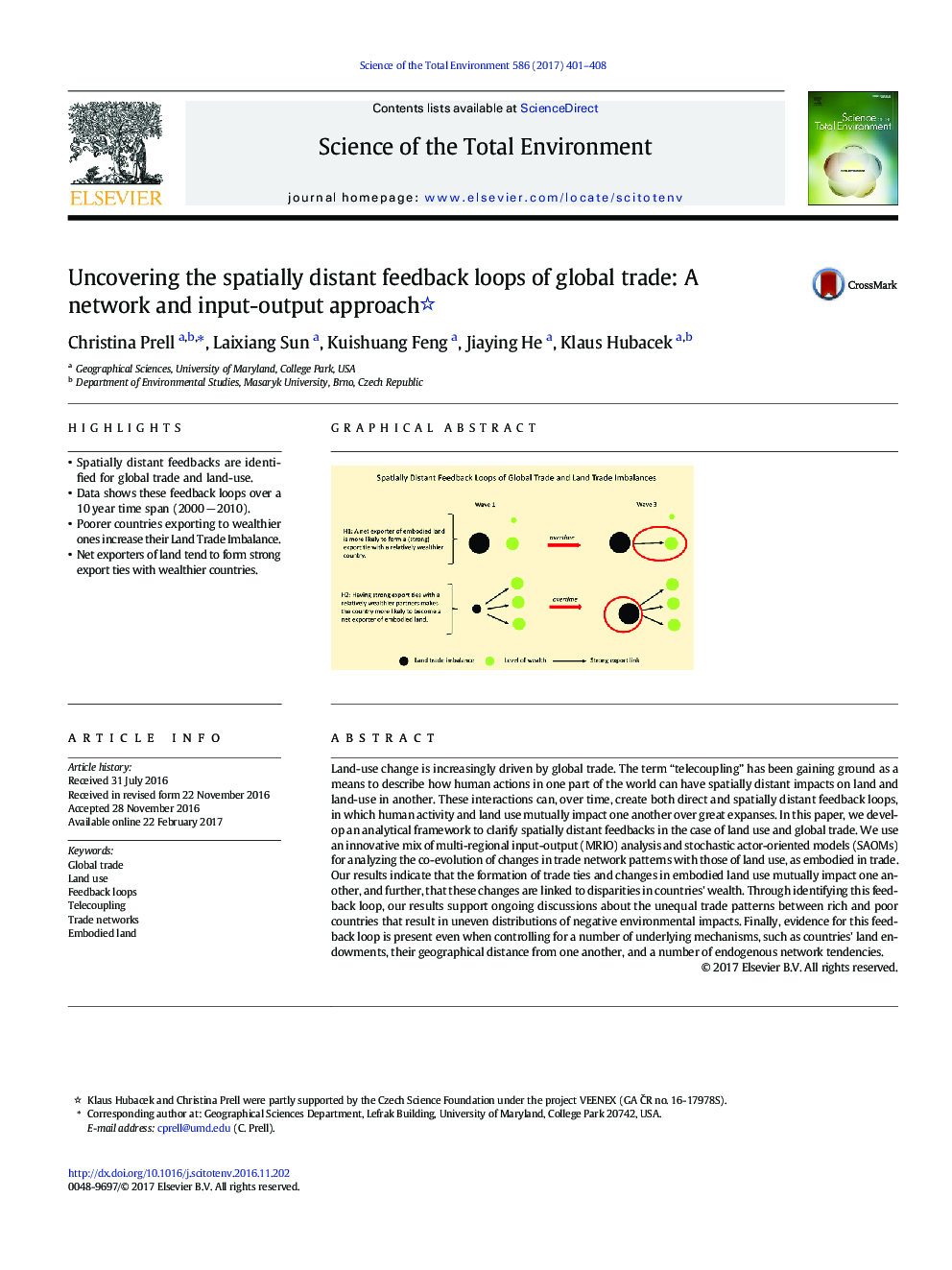 Uncovering the spatially distant feedback loops of global trade: A network and input-output approach