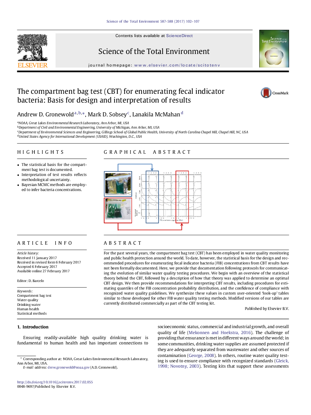 The compartment bag test (CBT) for enumerating fecal indicator bacteria: Basis for design and interpretation of results