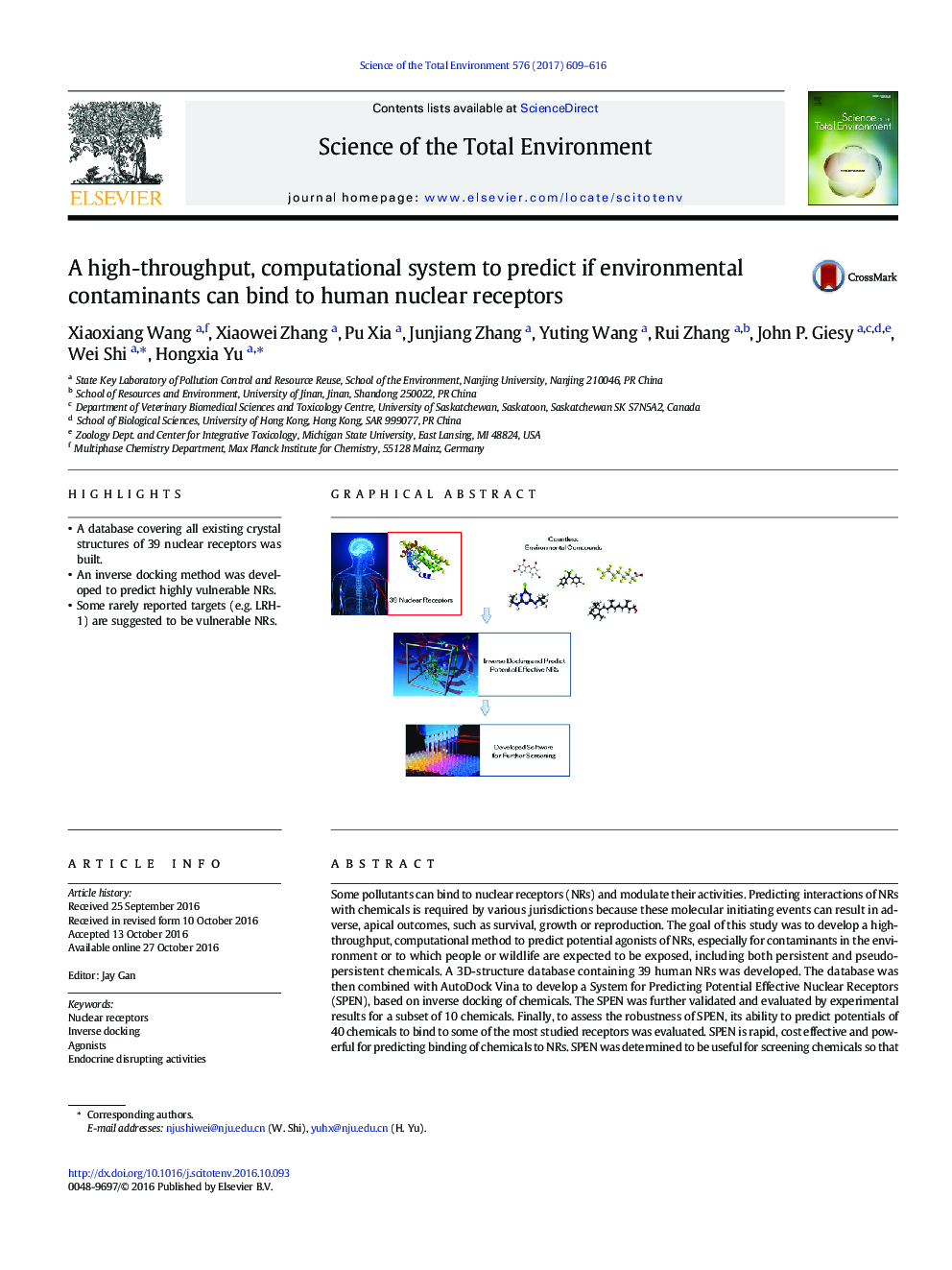 A high-throughput, computational system to predict if environmental contaminants can bind to human nuclear receptors