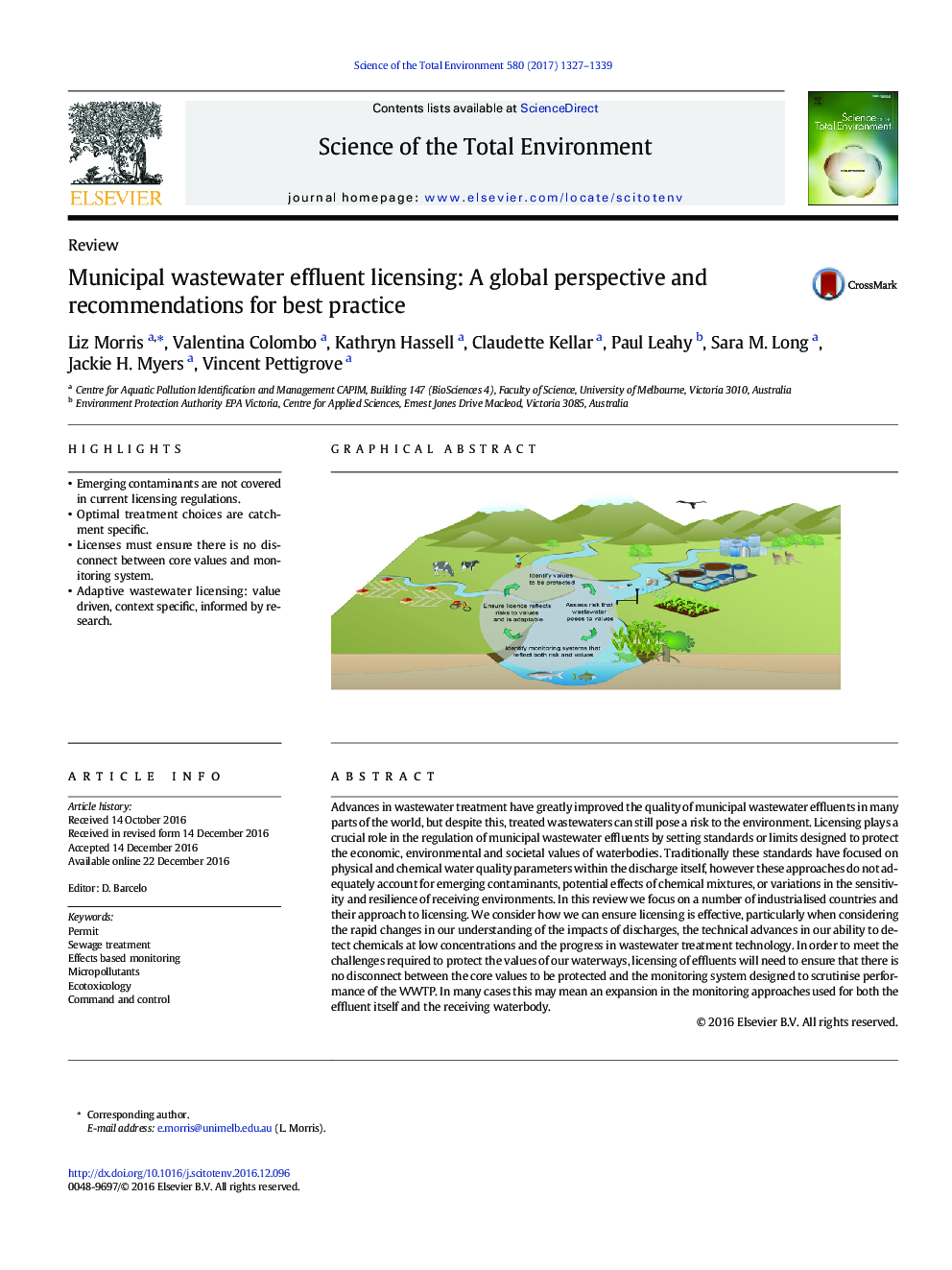 ReviewMunicipal wastewater effluent licensing: A global perspective and recommendations for best practice