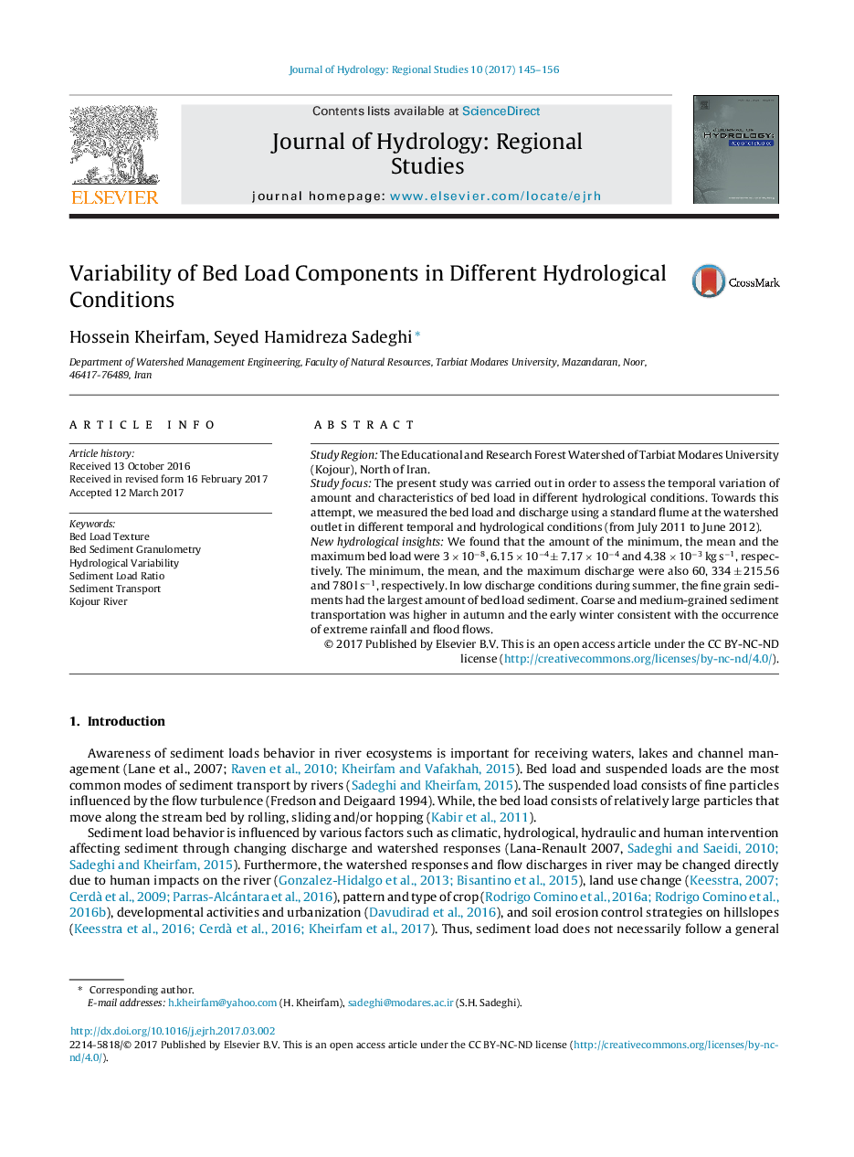 Variability of Bed Load Components in Different Hydrological Conditions