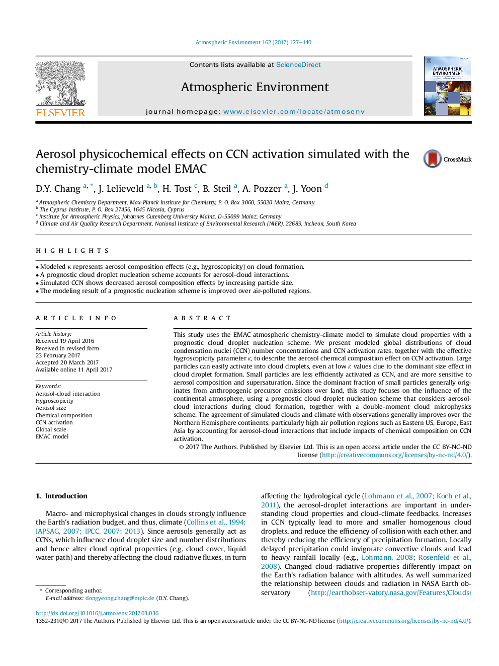 Aerosol physicochemical effects on CCN activation simulated with the chemistry-climate model EMAC