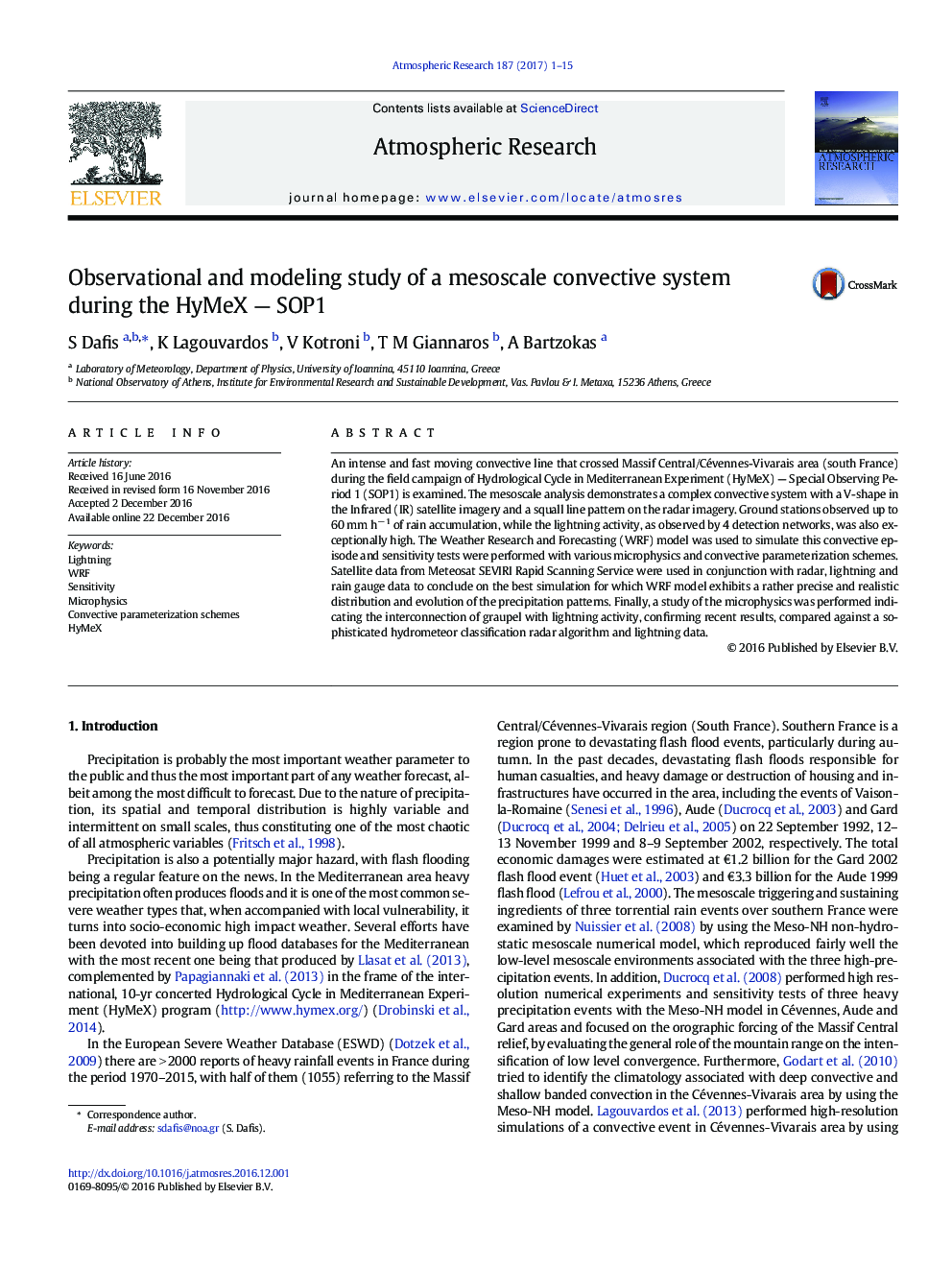 Observational and modeling study of a mesoscale convective system during the HyMeX - SOP1