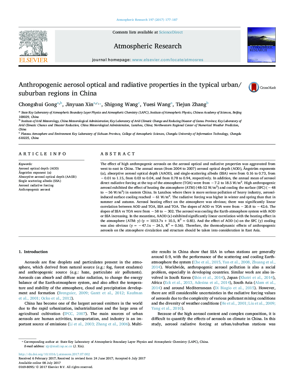 Anthropogenic aerosol optical and radiative properties in the typical urban/suburban regions in China