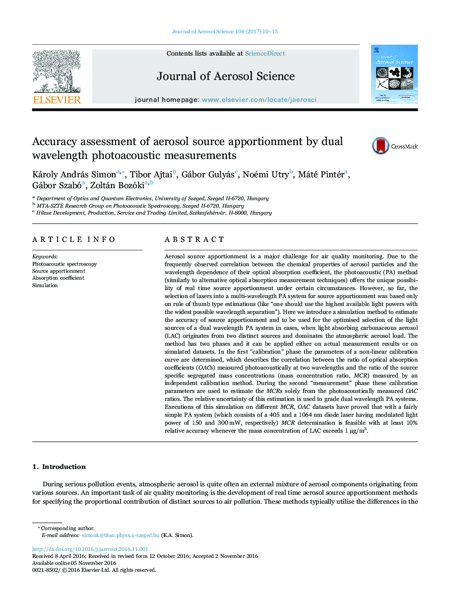 Accuracy assessment of aerosol source apportionment by dual wavelength photoacoustic measurements