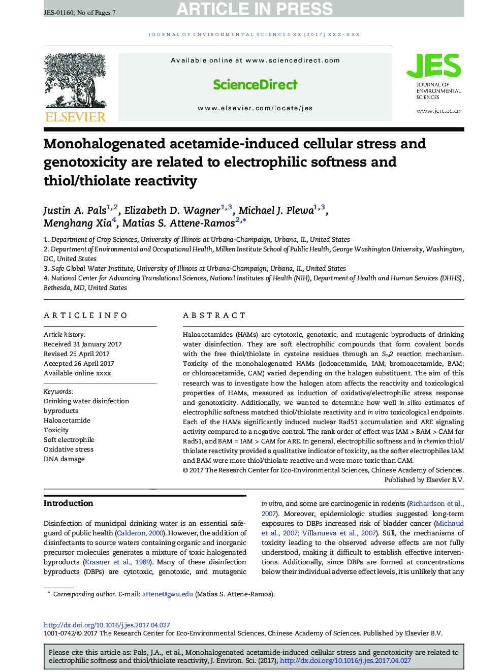 Monohalogenated acetamide-induced cellular stress and genotoxicity are related to electrophilic softness and thiol/thiolate reactivity