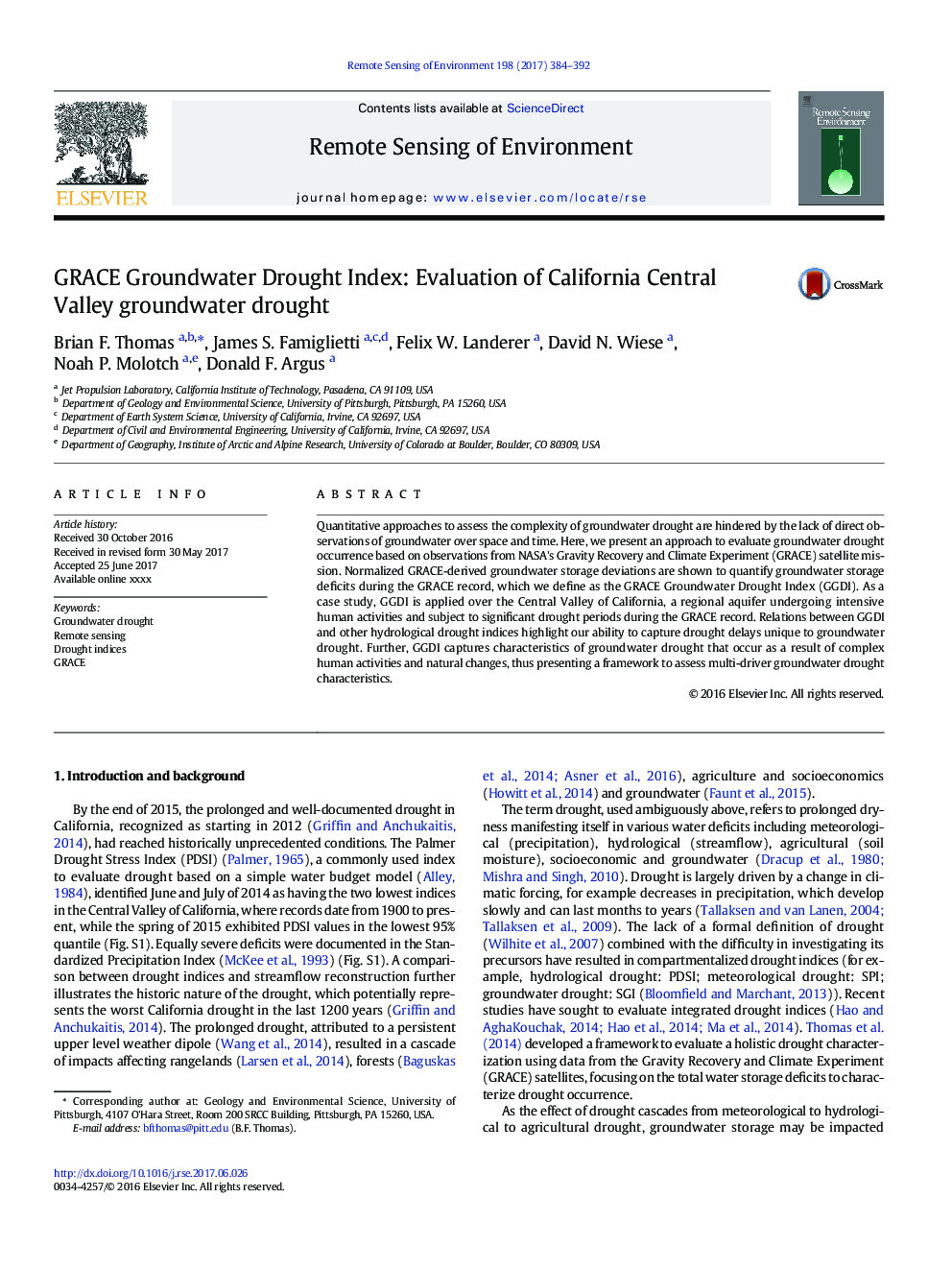 GRACE Groundwater Drought Index: Evaluation of California Central Valley groundwater drought