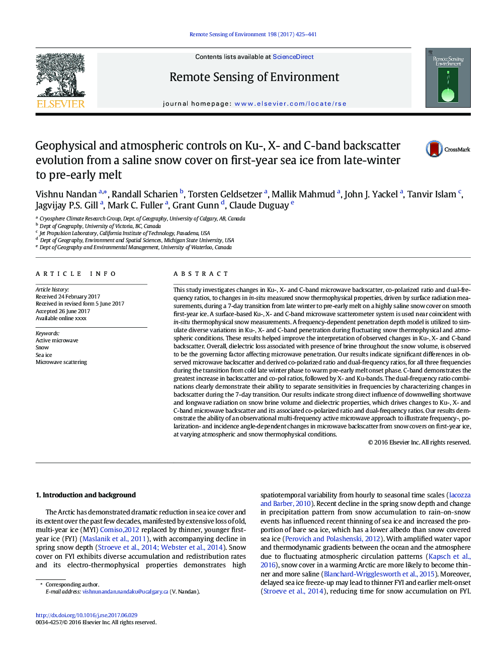 Geophysical and atmospheric controls on Ku-, X- and C-band backscatter evolution from a saline snow cover on first-year sea ice from late-winter to pre-early melt