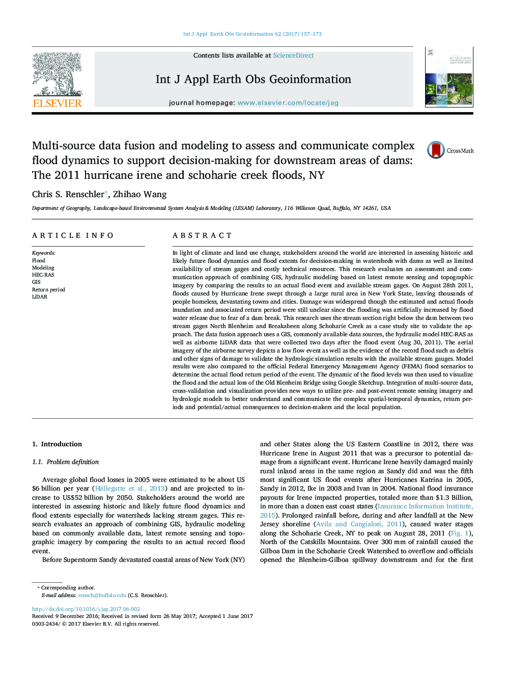 Multi-source data fusion and modeling to assess and communicate complex flood dynamics to support decision-making for downstream areas of dams: The 2011 hurricane irene and schoharie creek floods, NY
